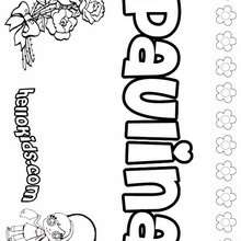 Paulina - Coloring page - NAME coloring pages - GIRLS NAME coloring pages - O, P, Q names fo girls posters