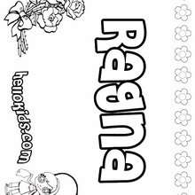 Ragna - Coloring page - NAME coloring pages - GIRLS NAME coloring pages - R names for girls coloring posters