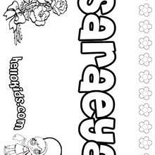 Saraeya - Coloring page - NAME coloring pages - GIRLS NAME coloring pages - S girls names coloring posters