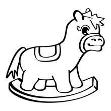 Horse toy coloring page