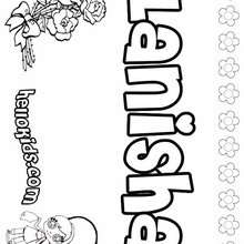 Lanisha - Coloring page - NAME coloring pages - GIRLS NAME coloring pages - L girl names coloring posters
