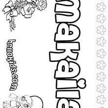 Makaila - Coloring page - NAME coloring pages - GIRLS NAME coloring pages - M names for girls coloring posters
