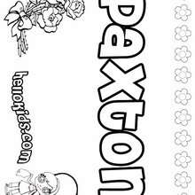 Paxton - Coloring page - NAME coloring pages - GIRLS NAME coloring pages - O, P, Q names fo girls posters