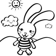 Rabbit toy coloring page