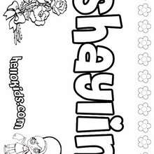 Shaylin - Coloring page - NAME coloring pages - GIRLS NAME coloring pages - S girls names coloring posters