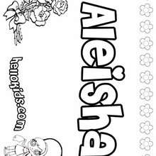 Aleisha - Coloring page - NAME coloring pages - GIRLS NAME coloring pages - A names for girls coloring sheets