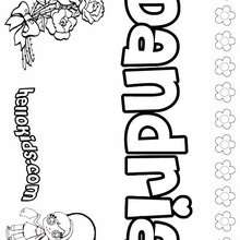 Dandria - Coloring page - NAME coloring pages - GIRLS NAME coloring pages - D names for GIRLS free coloring sheets