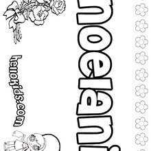 Noelani - Coloring page - NAME coloring pages - GIRLS NAME coloring pages - N names for girls coloring posters
