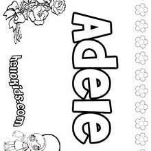 Adele - Coloring page - NAME coloring pages - GIRLS NAME coloring pages - A names for girls coloring sheets