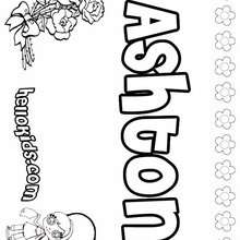 Ashton - Coloring page - NAME coloring pages - GIRLS NAME coloring pages - A names for girls coloring sheets