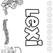 Lexi - Coloring page - NAME coloring pages - GIRLS NAME coloring pages - L girl names coloring posters