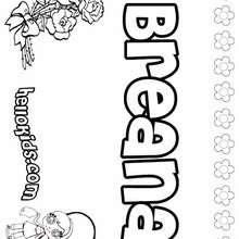Breana - Coloring page - NAME coloring pages - GIRLS NAME coloring pages - B names for girls coloring sheets