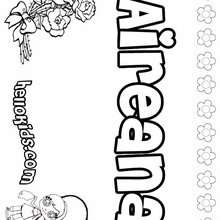 Aireana - Coloring page - NAME coloring pages - GIRLS NAME coloring pages - A names for girls coloring sheets