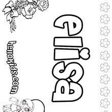 Elisa - Coloring page - NAME coloring pages - GIRLS NAME coloring pages - E names for girls coloring book