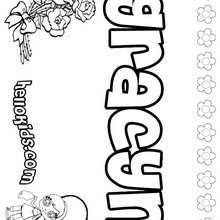 Gracyn - Coloring page - NAME coloring pages - GIRLS NAME coloring pages - G names for GIRLS online coloring books