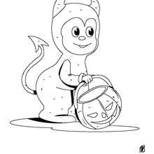 Halloween devil coloring page - Coloring page - HOLIDAY coloring pages - HALLOWEEN coloring pages - HALLOWEEN PUMPKIN coloring pages