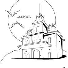 Halloween haunted house coloring page - Coloring page - HOLIDAY coloring pages - HALLOWEEN coloring pages - HAUNTED CASTLE coloring pages