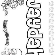 Jaydah - Coloring page - NAME coloring pages - GIRLS NAME coloring pages - J names for girls coloring pages