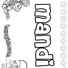 Mandi - Coloring page - NAME coloring pages - GIRLS NAME coloring pages - M names for girls coloring posters