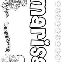 Marisa - Coloring page - NAME coloring pages - GIRLS NAME coloring pages - M names for girls coloring posters