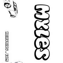 Myles - Coloring page - NAME coloring pages - BOYS NAME coloring pages - M+N boys names coloring posters
