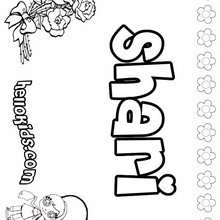 Shari - Coloring page - NAME coloring pages - GIRLS NAME coloring pages - S girls names coloring posters