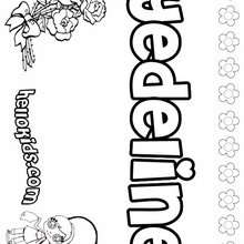 Yedeline - Coloring page - NAME coloring pages - GIRLS NAME coloring pages - U, V, W, X, Y, Z girls names posters