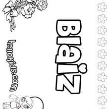 Blaiz - Coloring page - NAME coloring pages - GIRLS NAME coloring pages - B names for girls coloring sheets