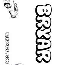 Bryar - Coloring page - NAME coloring pages - BOYS NAME coloring pages - B names for Boys free coloring book