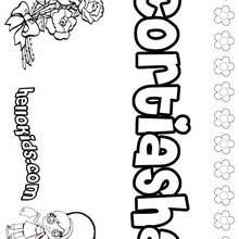 Cortiasha - Coloring page - NAME coloring pages - GIRLS NAME coloring pages - C names for girls coloring sheets