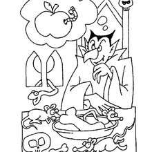 Dracula's hungry coloring page