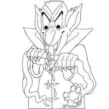 Dracula with a snake coloring page - Coloring page - HOLIDAY coloring pages - HALLOWEEN coloring pages - DRACULA coloring pages