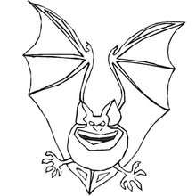 Frightful bat coloring page