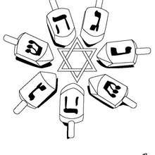 Hanukkah dreidel coloring page - Coloring page - HOLIDAY coloring pages - HANUKKAH coloring pages