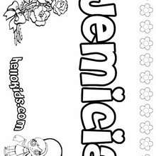 Jemicia - Coloring page - NAME coloring pages - GIRLS NAME coloring pages - J names for girls coloring pages