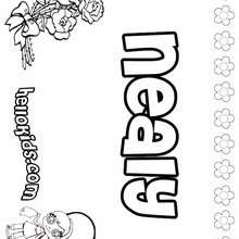 Nealy - Coloring page - NAME coloring pages - GIRLS NAME coloring pages - N names for girls coloring posters