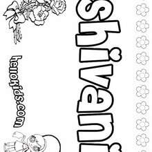 Shivani - Coloring page - NAME coloring pages - GIRLS NAME coloring pages - S girls names coloring posters
