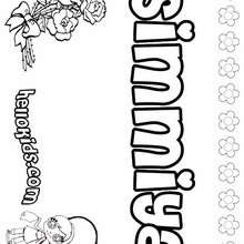 Simmiya - Coloring page - NAME coloring pages - GIRLS NAME coloring pages - S girls names coloring posters