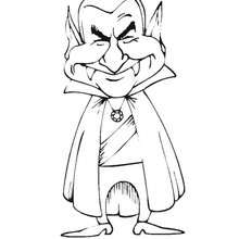Smiling Dracula coloring page - Coloring page - HOLIDAY coloring pages - HALLOWEEN coloring pages - DRACULA coloring pages
