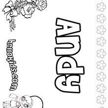 Andy - Coloring page - NAME coloring pages - GIRLS NAME coloring pages - A names for girls coloring sheets