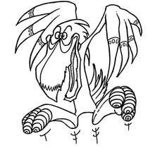 Enchanted pelican monster coloring page