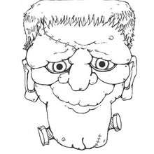 Frankenstein head coloring page - Coloring page - HOLIDAY coloring pages - HALLOWEEN coloring pages - HALLOWEEN MONSTER coloring pages