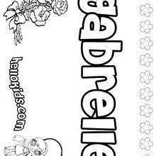 Gabrelle - Coloring page - NAME coloring pages - GIRLS NAME coloring pages - G names for GIRLS online coloring books