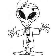 Doctor alien coloring page - Coloring page - SPACE coloring pages - ALIEN coloring pages