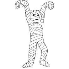 Scary mummy coloring page