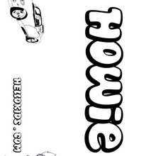 Howie - Coloring page - NAME coloring pages - BOYS NAME coloring pages - Boys names which start with E or F coloring pages