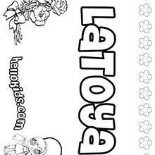 LaToya - Coloring page - NAME coloring pages - GIRLS NAME coloring pages - L girl names coloring posters