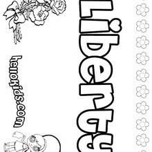 Liberty - Coloring page - NAME coloring pages - GIRLS NAME coloring pages - L girl names coloring posters