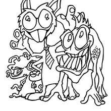 Monster with tie coloring page - Coloring page - HOLIDAY coloring pages - HALLOWEEN coloring pages - HALLOWEEN MONSTER coloring pages