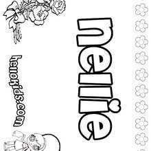 Nellie - Coloring page - NAME coloring pages - GIRLS NAME coloring pages - N names for girls coloring posters